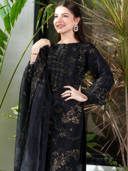 Women Ethnic Motifs Embroidered Regular Thread Work Kurta with Trousers & With Dupatta