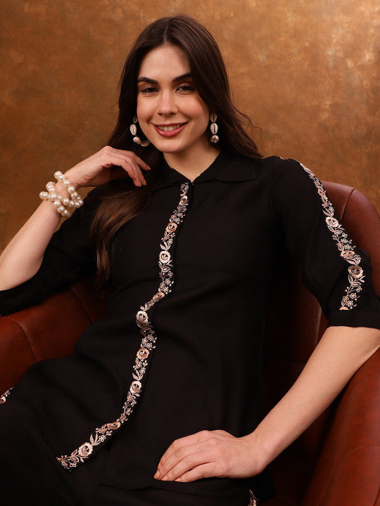 4333f0d9-f688-4fd5-a553-9dcf2b8f563d1709360819938WomensBlackEmbroideredCo-ordSet5 - Ladoj