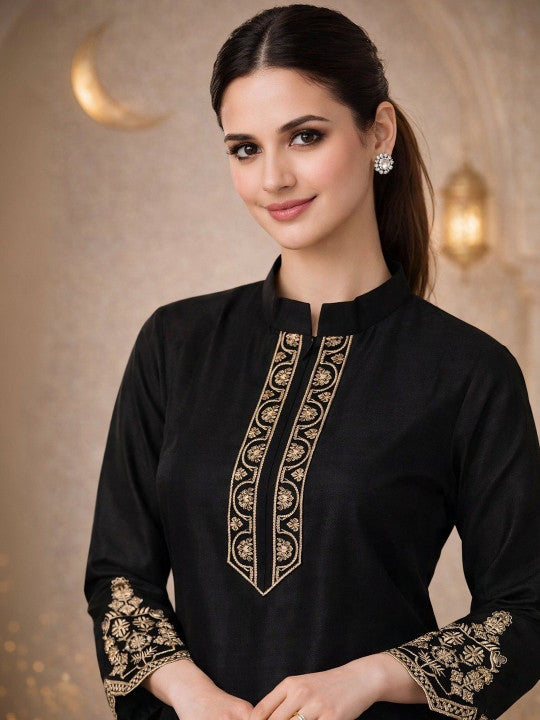 Elegant Pure Silk Kurta Set With Dupatta