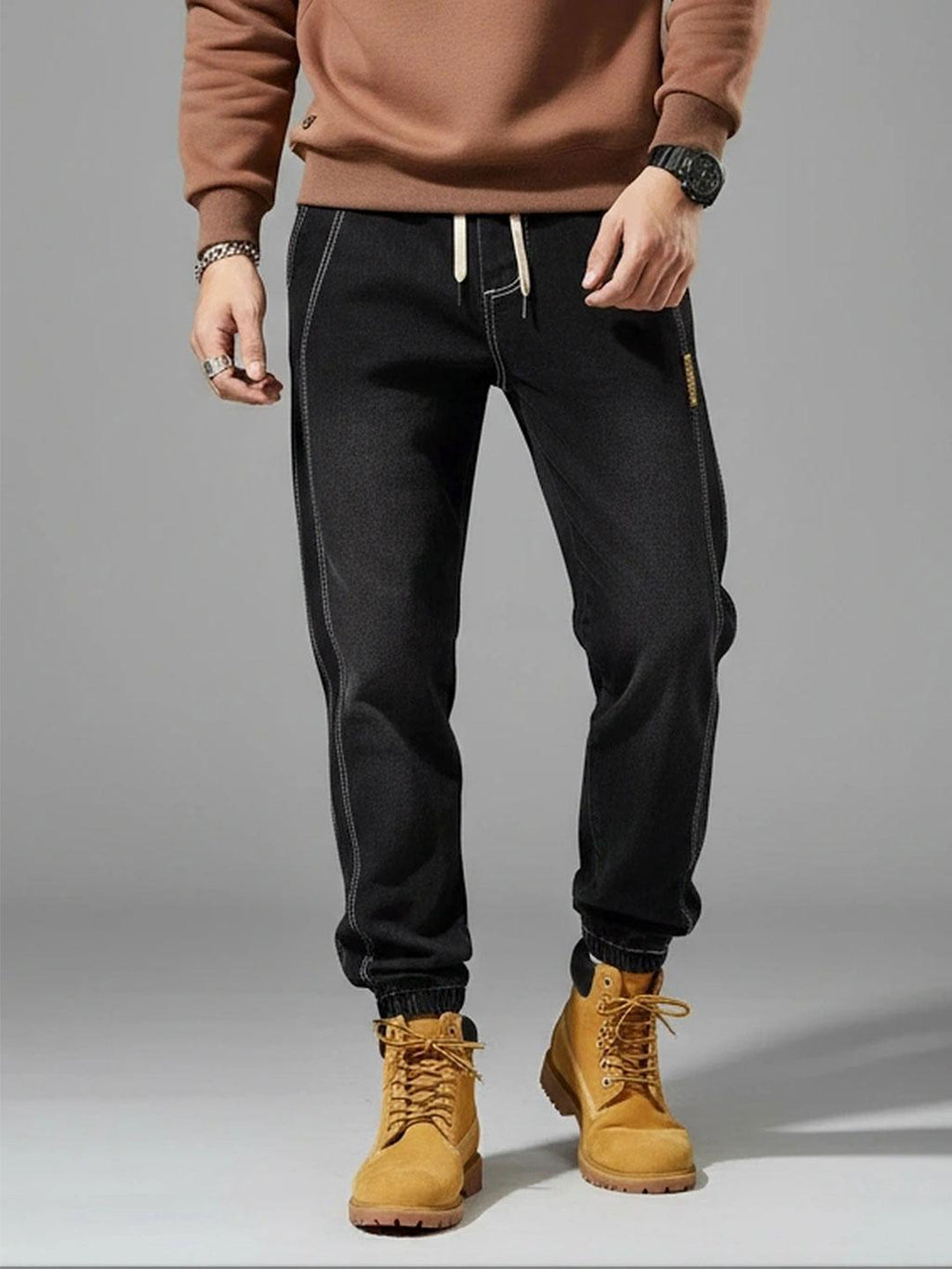 Men Jogger Fit Mid-Rise Medium Shade Jeans