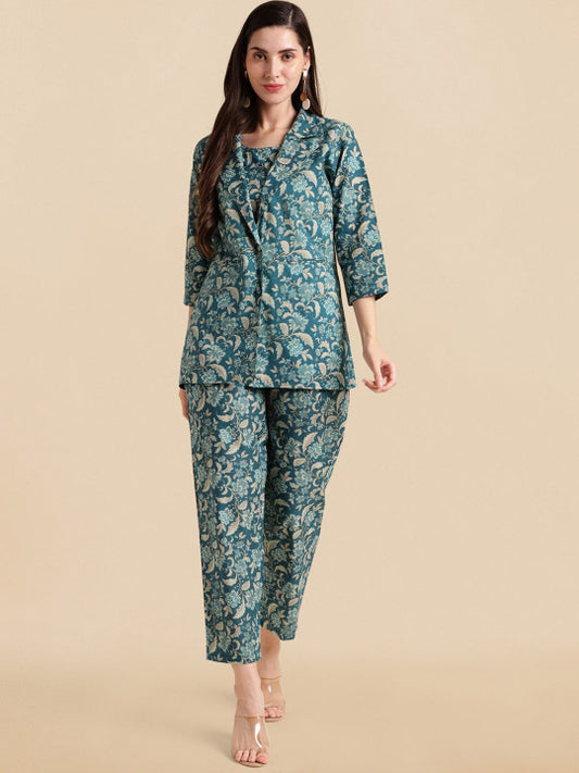 c0cda01b-0de8-4194-850d-bb3a820931301695042176980MIRCHIFASHIONDustyBlueNTealPureCottonCo-OrdsWithJacket1_7ac1f751-dcba-4c43-a2a4-b3d5c090f2de - Ladoj