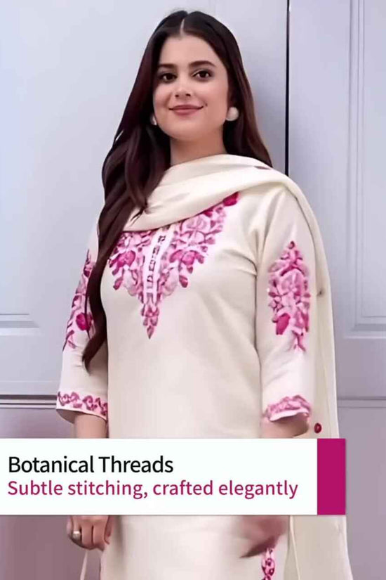 Women Ethnic Motifs Embroidered Regular Thread Work Kurta with Trousers & With Dupatta