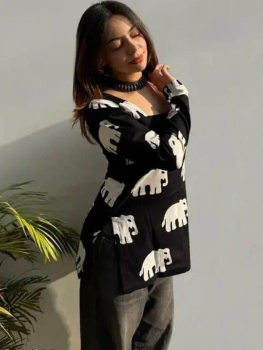 Graphic Printed Cotton Kurta