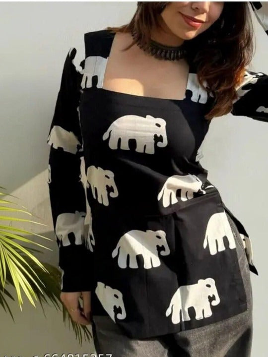 Graphic Printed Cotton Kurta