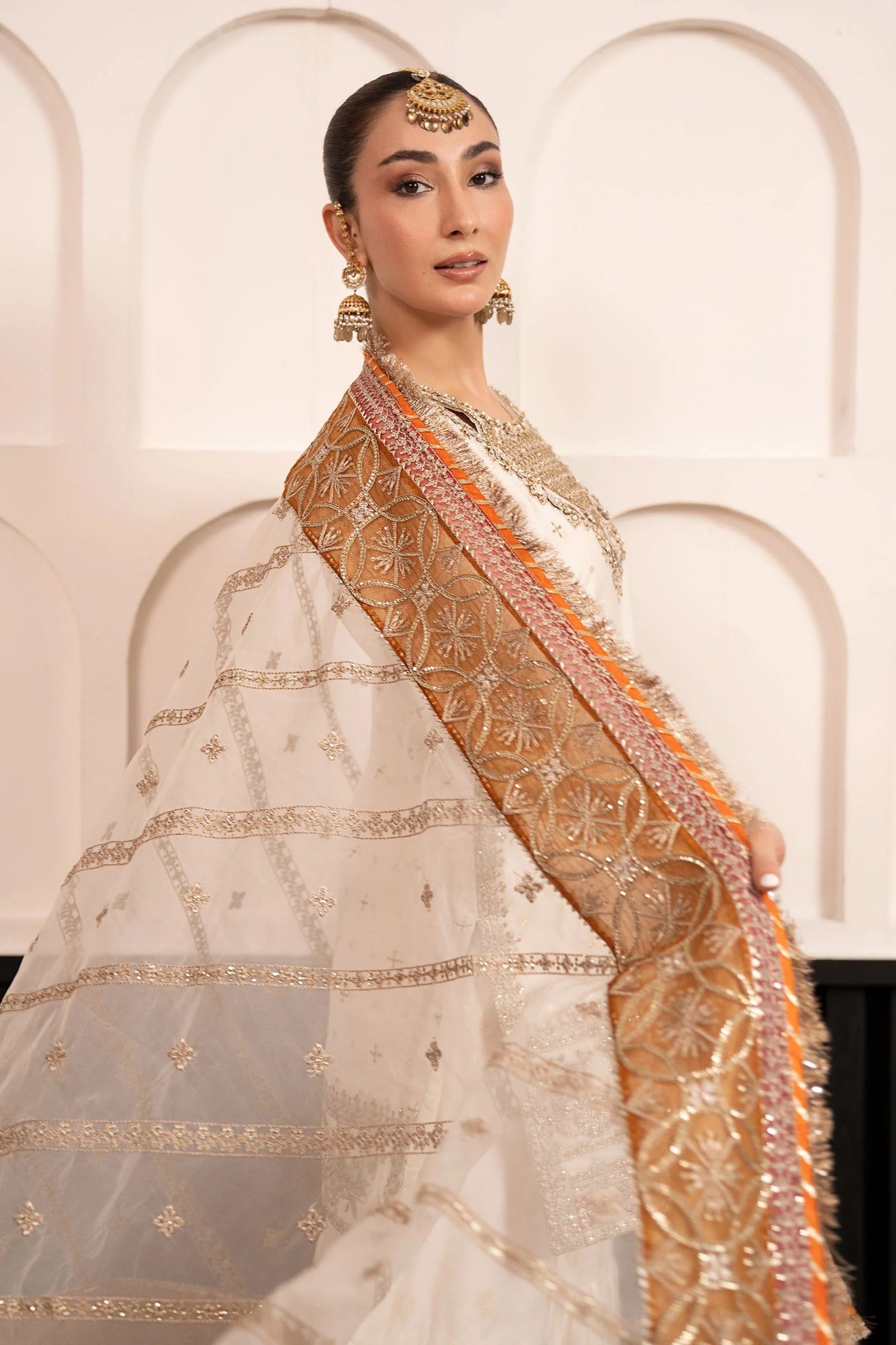 3 Piece Embroidered Cotton Lurex Suit