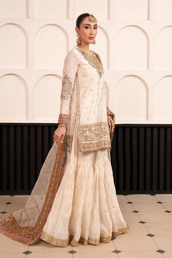 3 Piece Embroidered Cotton Lurex Suit