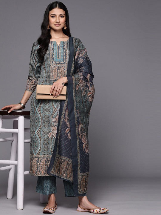 Women Ethnic Motifs Printed Regular Kurta with Trousers & Dupatta
