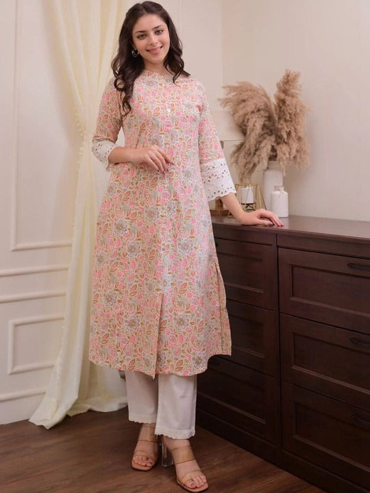 Women Printed Kurta with Palazzo
