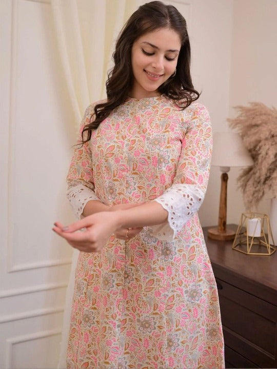 Women Printed Kurta with Palazzo