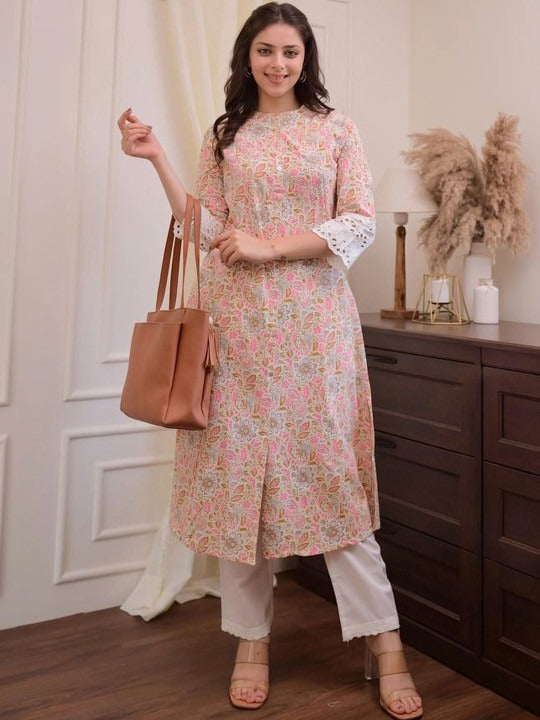 Women Printed Kurta with Palazzo