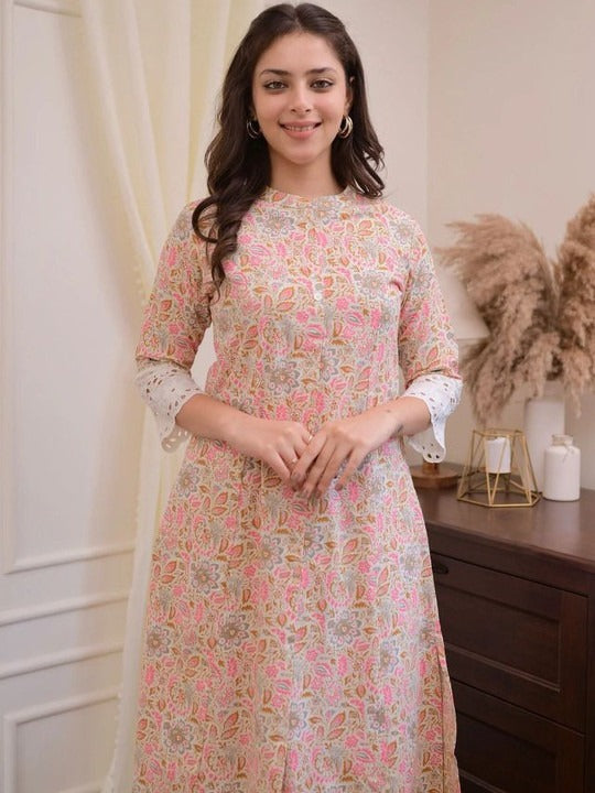 Women Printed Kurta with Palazzo