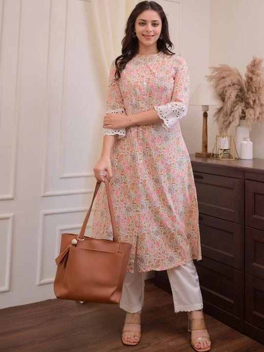 Women Printed Kurta with Palazzo
