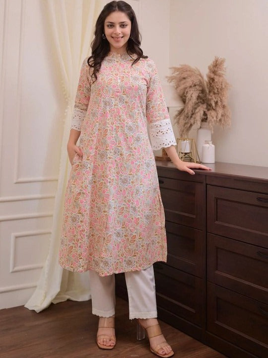 Women Printed Kurta with Palazzo