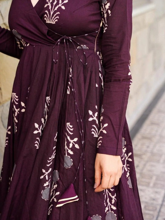 Women Floral Printed Angrakha Kurta with Palazzos & Dupatta