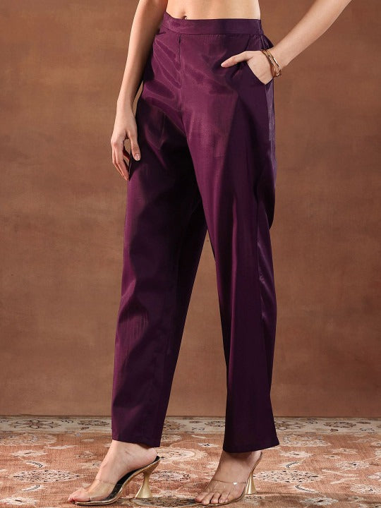 Women Floral Embroidered Regular Kurta with Trousers & With Dupatta