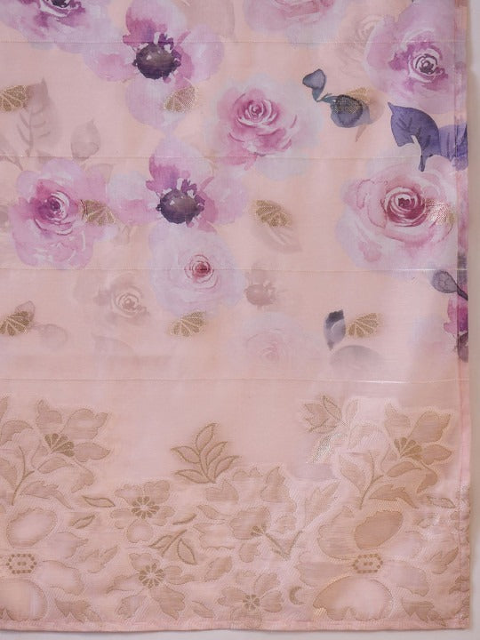 Floral Print Straight Kurta Sets With Dupatta