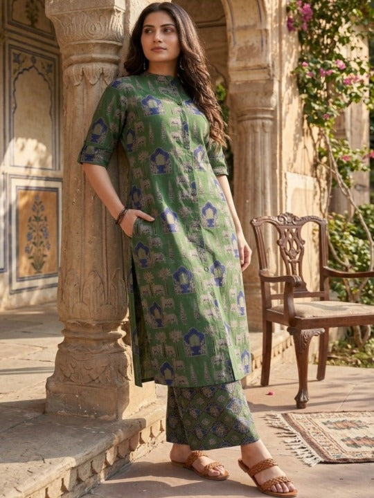 Women Ethnic Motifs Printed Regular Kurta with Palazzos