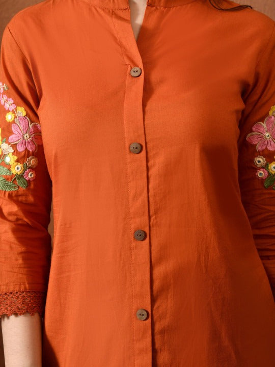 Embroidered Tunic With Trousers Co-Ords