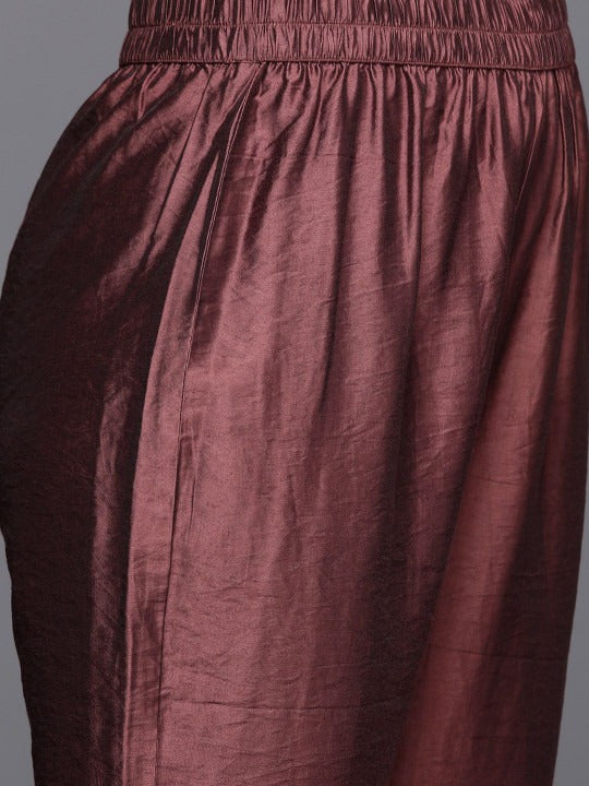Women Ethnic Motifs Printed Regular Chanderi Silk Kurta with Trousers & With Dupatta