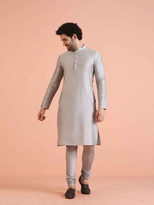 Men Woven-Design Cotton Indowestern Sherwani Set