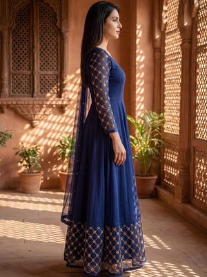 Embroidered Flared Ethnic Dress