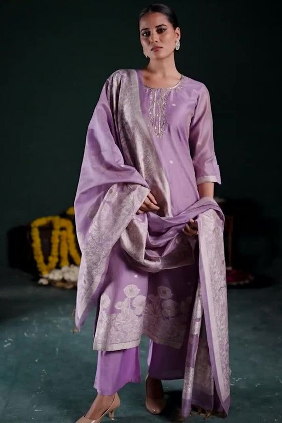 Women Floral Embroidered Regular Thread Work Kurta with Palazzos & Dupatta