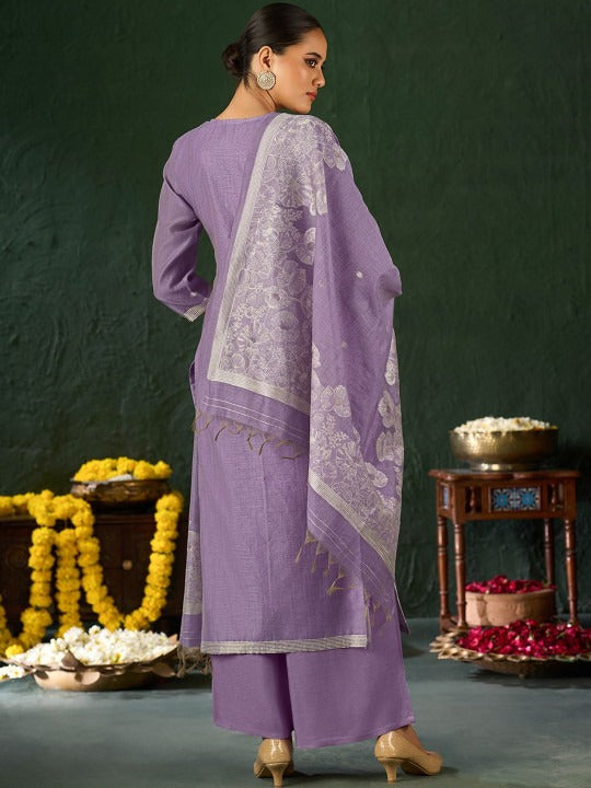 Women Floral Embroidered Regular Thread Work Kurta with Palazzos & Dupatta