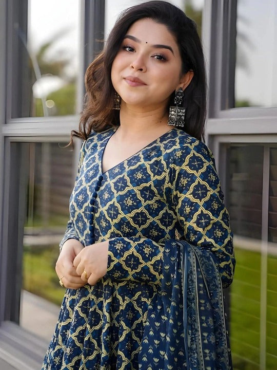 Women Ethnic Motifs Printed Regular Kurta with Palazzos & With Dupatta
