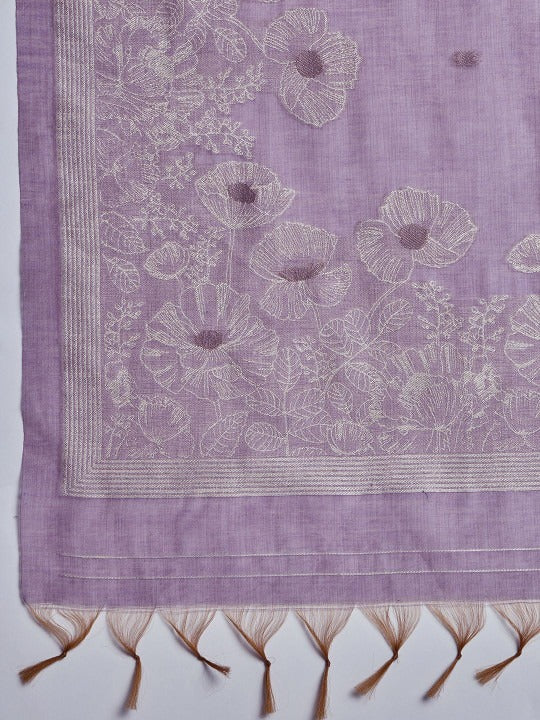 Women Floral Embroidered Regular Thread Work Kurta with Palazzos & Dupatta