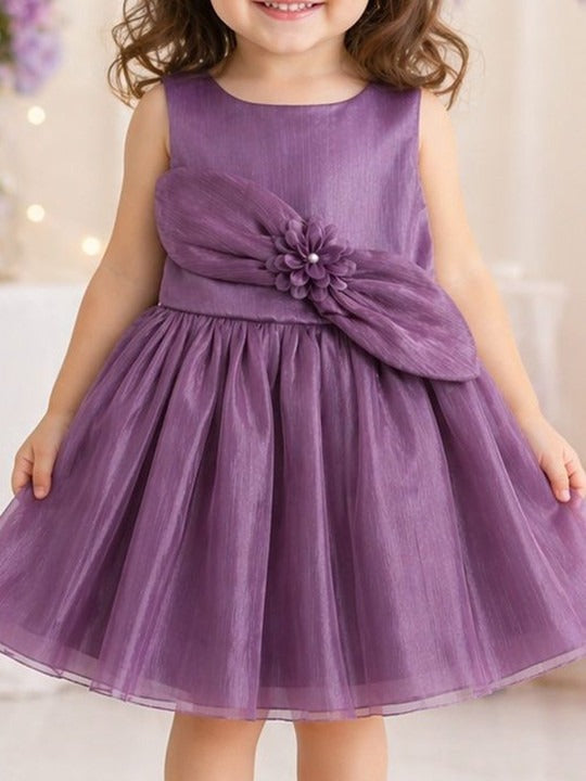 Floral Applique Georgette Fit & Flare Dress