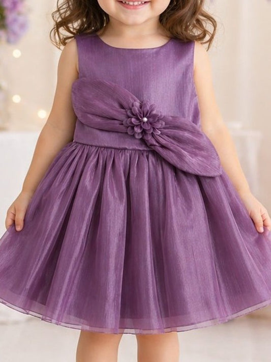 Floral Applique Georgette Fit & Flare Dress