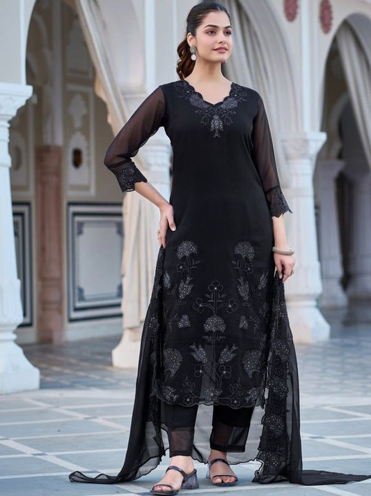 Women Printed Regular Kurta with Trousers & With Dupatta