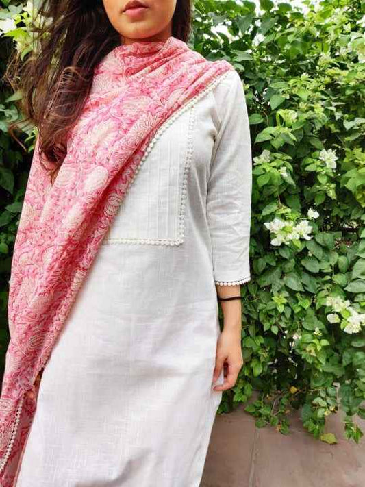 Women Ethnic Motifs Regular Kurta with Trousers & With Dupatta