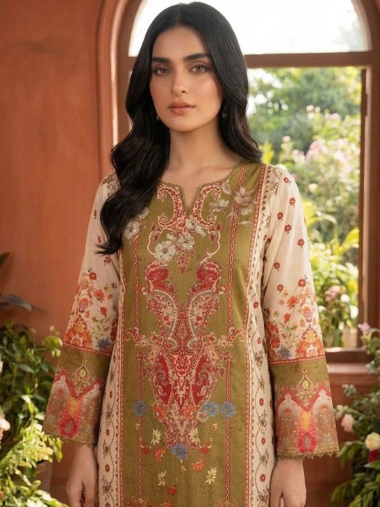 Women Ethnic Motifs Printed and Hand Embroidered Kurta Set with Dupatta