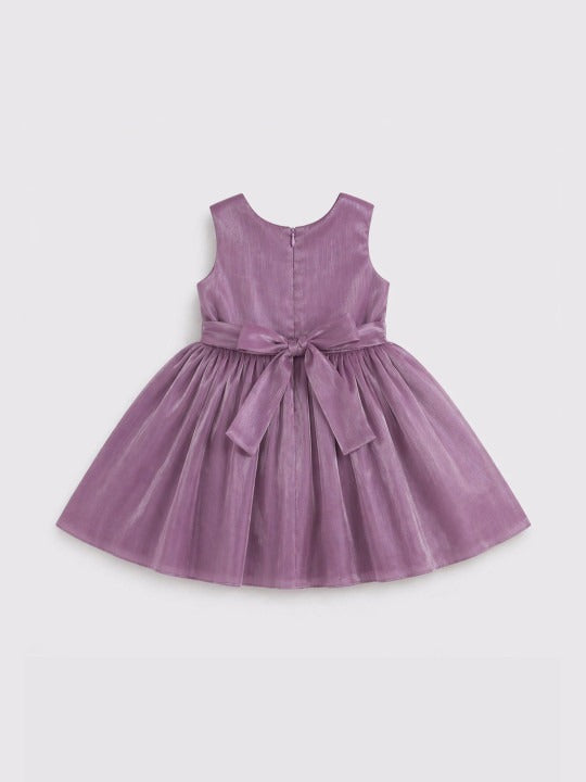 Floral Applique Georgette Fit & Flare Dress