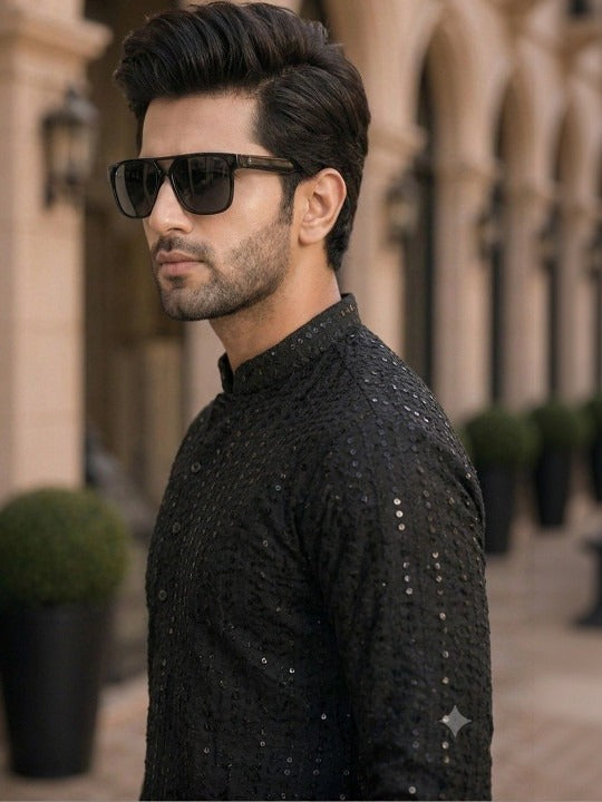 Men Embellished Sequinned Kurta