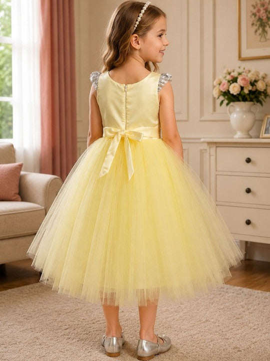 Applique Net Fit & Flare Dress
