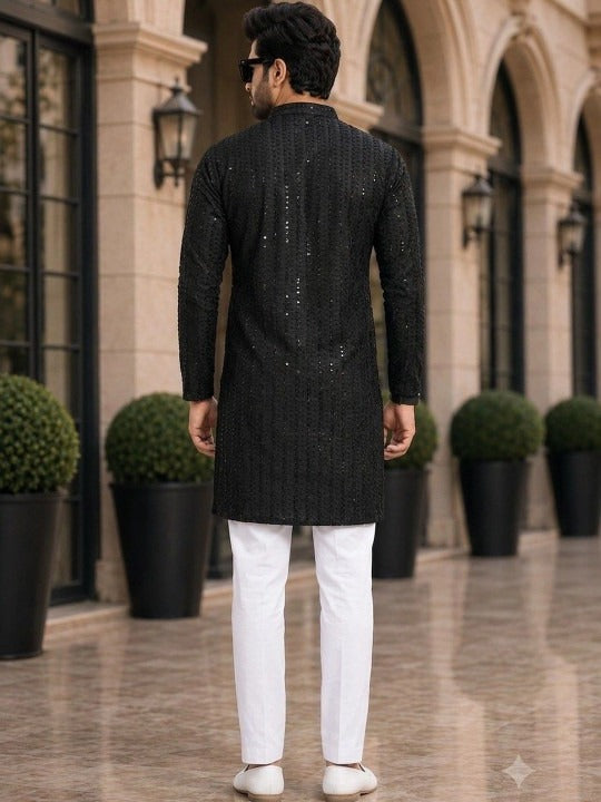 Men Embellished Sequinned Kurta