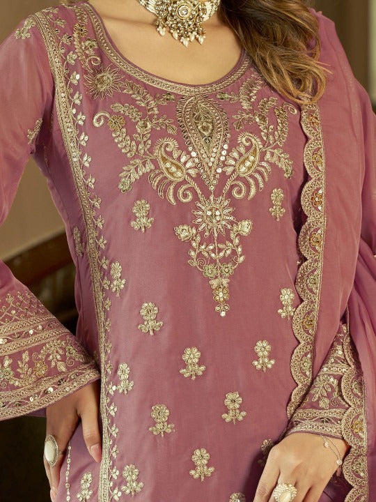 Women Ethnic Motifs Embroidered Regular Kurta with Trousers & With Dupatta