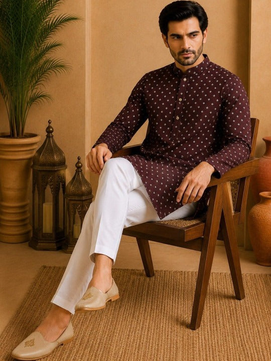 Men Geometric Printed Kurta