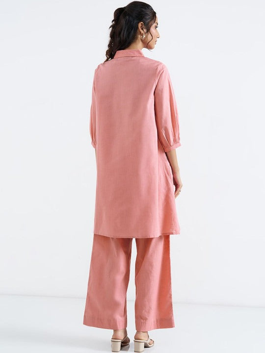 Women Floral Embroidered Regular Thread Work Pure Cotton Kurta with Trousers