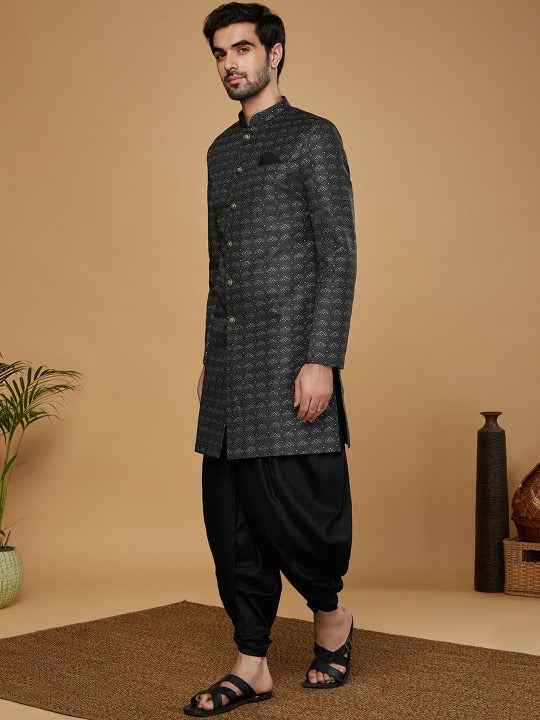 Men Woven Design Indowestern Sherwani  Set