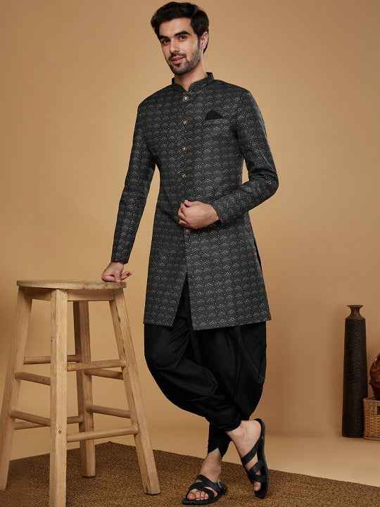 Men Woven Design Indowestern Sherwani  Set