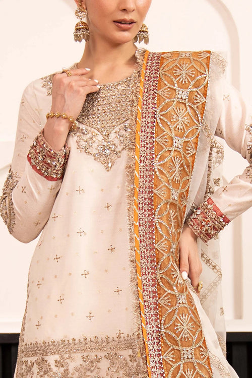 3 Piece Embroidered Cotton Lurex Suit
