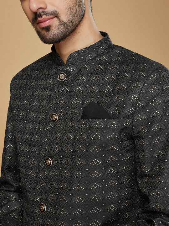 Men Woven Design Indowestern Sherwani  Set