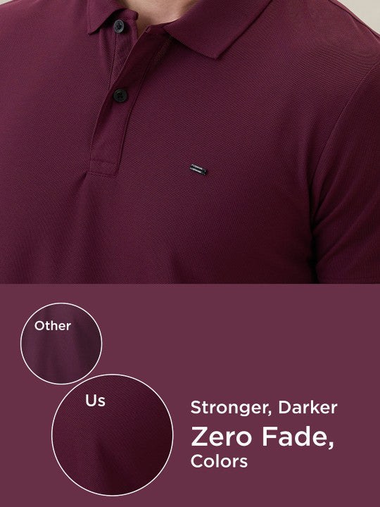 Men Solid Polo Collar Slim Fit T-shirt