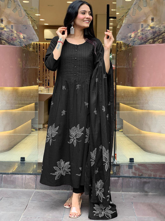 Women Ethnic Motifs Embroidered Kurta with Trousers & Dupatta