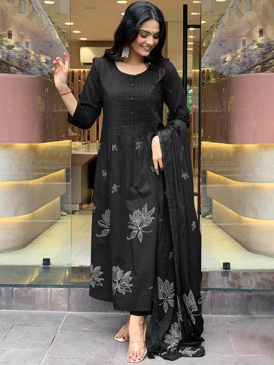 Women Ethnic Motifs Embroidered Kurta with Trousers & Dupatta