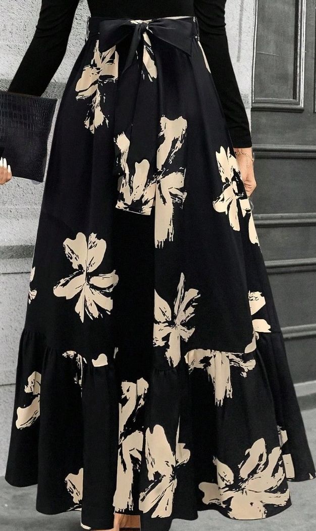 Floral Print Puff Sleeve Fit & Flare Maxi Dress